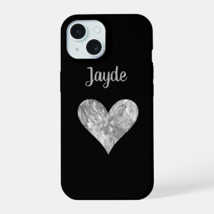 Funda de teléfono móvil de corazón de cristal de p