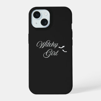 Funda de teléfono negra de chica bruja