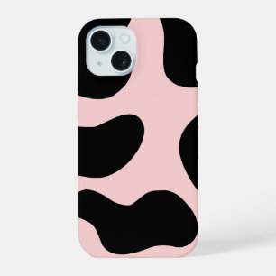 Funda de teléfono negra y rosa linda