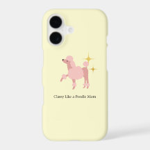 Funda de teléfono para mamá de caniche con estilo