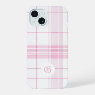 Funda de teléfono personalizable de cuadros rosado