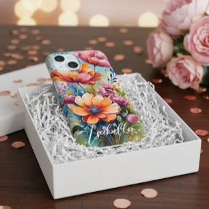 Funda de teléfono personalizada con diseño floral