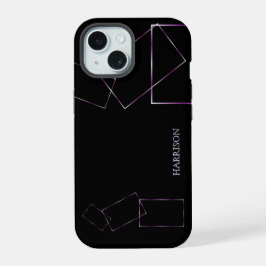 Funda de teléfono personalizada con marco geométri