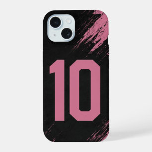 Funda de teléfono personalizada rosa y negra númer