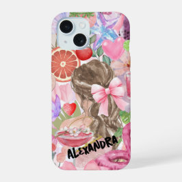 Funda de teléfono rosa y linda Coquette Collage