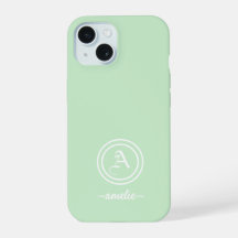 Funda de teléfono verde con monograma y nombre per