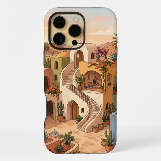 Funda de Terracota Boho para iPhone 16 Pro Max | M (Reverso )