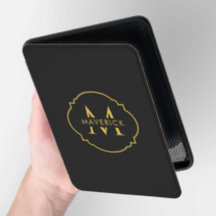Funda de viaje moderna negra elegante con nombre i