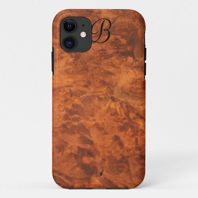 Funda de Walnut Burl para iPhone 5 *monograma* (Reverso)