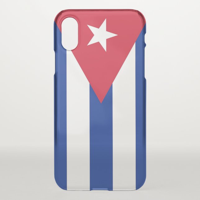 funda deflector iPhone X con bandera Cuba (Reverso)