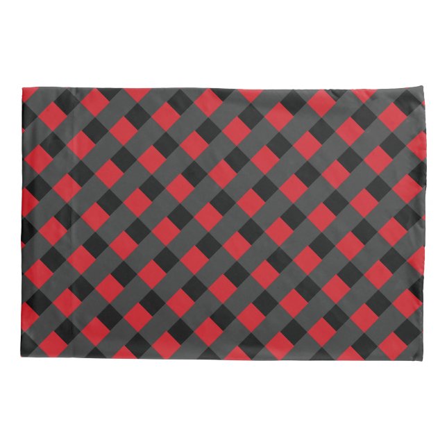 Funda del almohadón negro y rojo (Reverso)