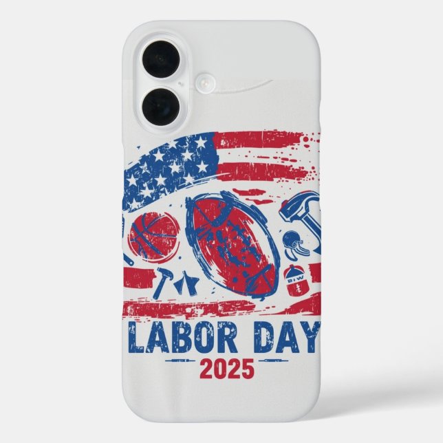 Funda del Día del Trabajo 2025 Sports iPhone 16 -  (Reverso )