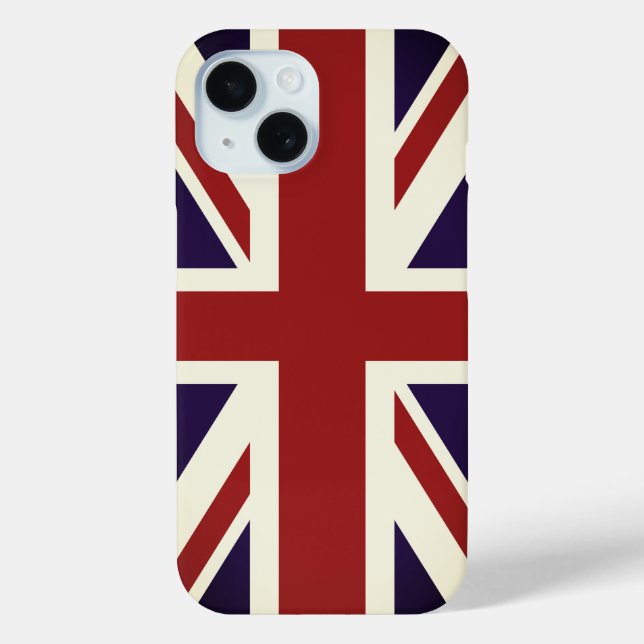 Funda del iPhone 15 de la bandera inglesa Jack (Reverso )