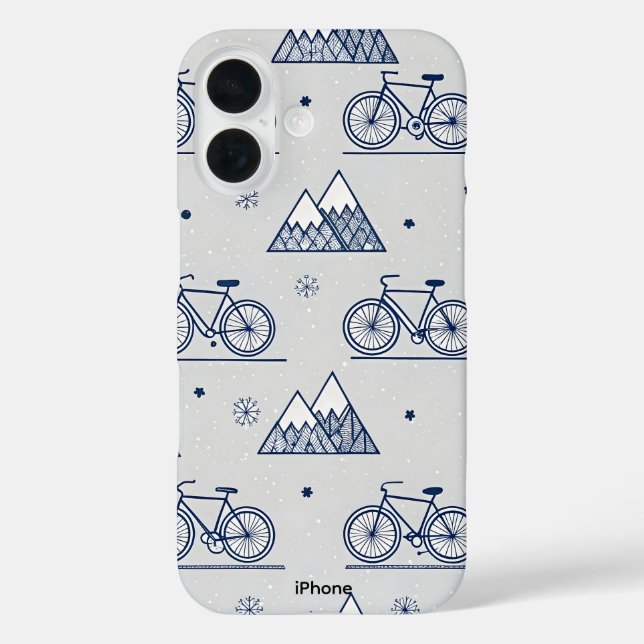 Funda del iPhone 16 de Winter Bike Mountain (Reverso )