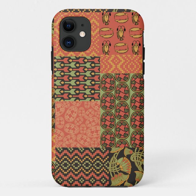 Funda del iPhone 5/5s de Tribal Faux Patchwork (Reverso)