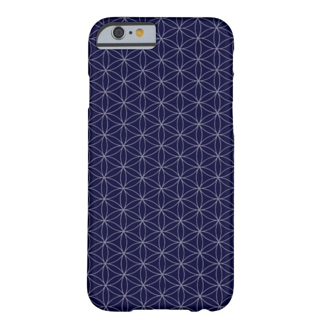 Funda del iPhone 6 de la flor azul marina de la vi (Reverso)