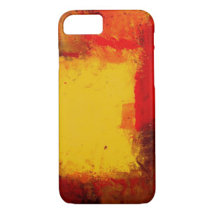 Funda del iPhone 7 con abstracto amarillo rojo