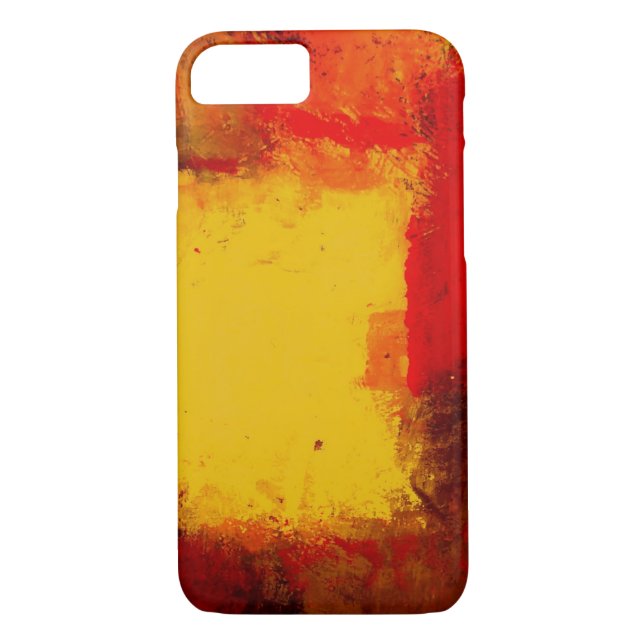 Funda del iPhone 7 con abstracto amarillo rojo (Reverso)