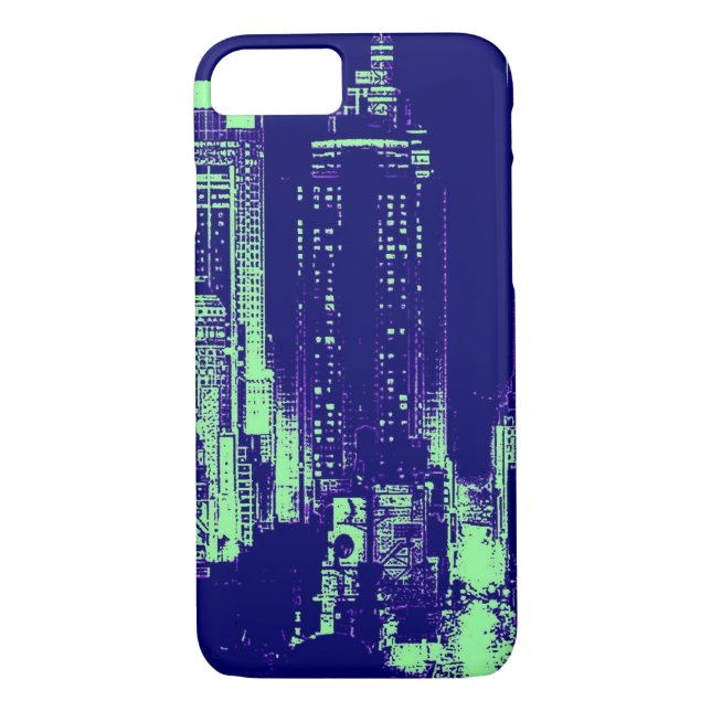 Funda del iPhone 7 de Blue New York City (Reverso)