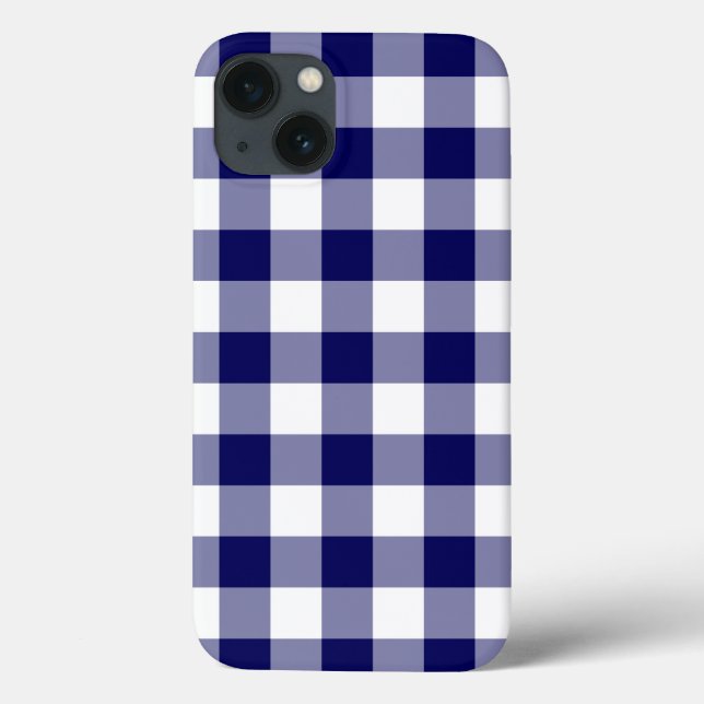 Funda del iPhone 8/7 del patrón de Gingham blanco  (Reverso)