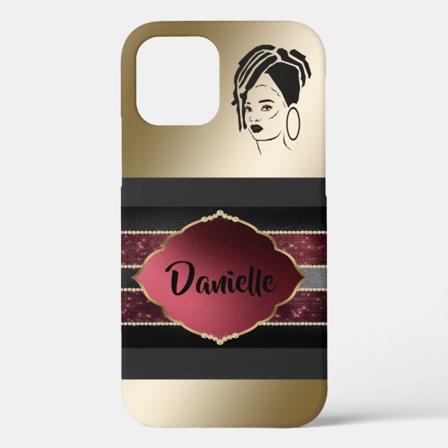 Funda del iPhone Queen Africano personalizado 12 (Reverso )