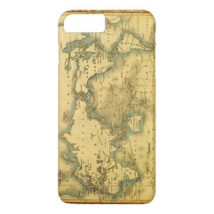 Funda del mapa del mundo antiguo del iPhone 7 Plus