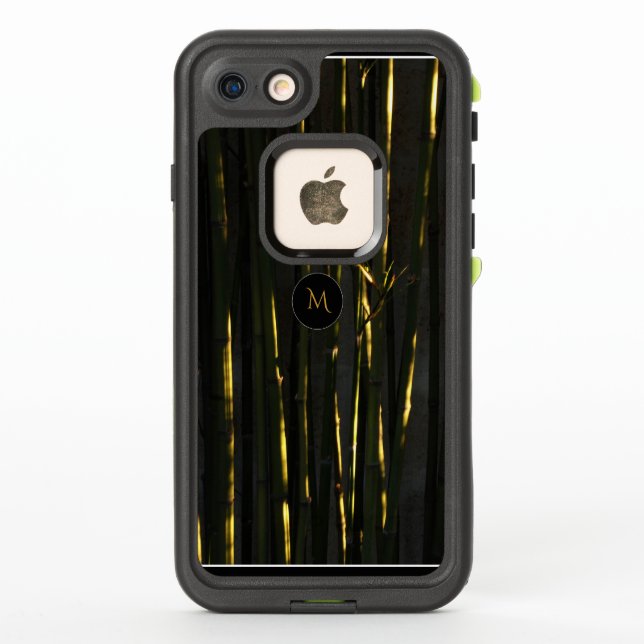 Funda del Monograma de Bambú Temprano por la Mañan (Reverso)