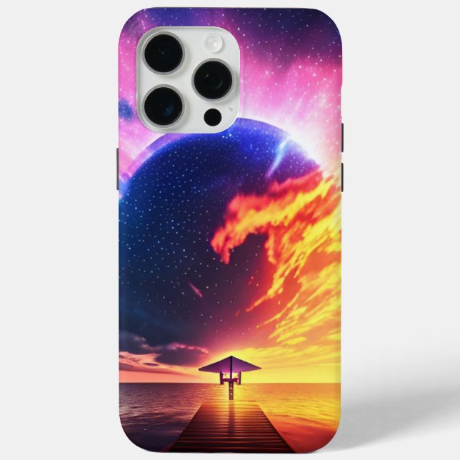 funda del paisaje de la puesta de sol en el océano (Reverso )