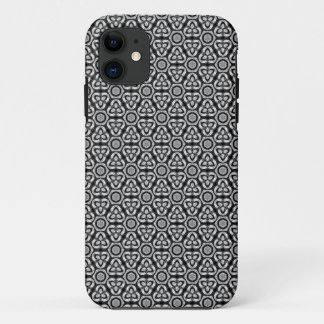 Funda del patrón de geometría plateado negro para