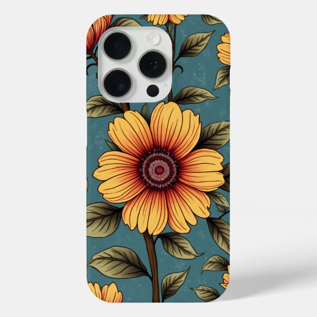Funda del patrón de girasol radiante (Reverso )