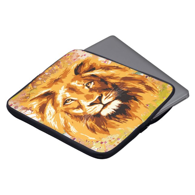 Funda del portátil Safari Lion | Dibujo de león co (Superior anverso)
