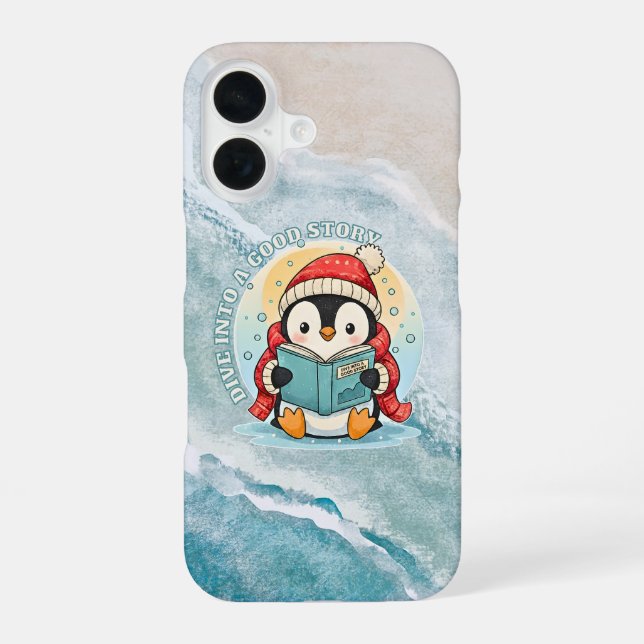 Funda delgada para iPhone 16 con pingüino académic (Reverso )