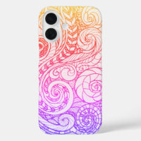 Funda delgado del iPhone 16 con Doodle arcoiris