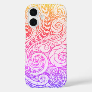 Funda delgado del iPhone 16 con Doodle arcoiris