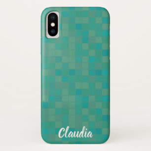 Funda delgado para iPhone de mosaico verde
