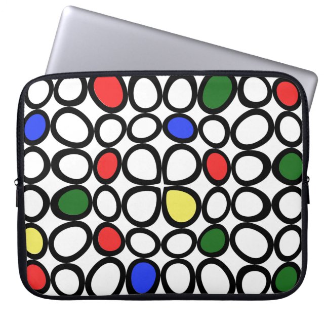 Funda divertida para portátil con círculos artísti (Frente)