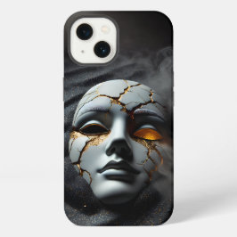 Funda dura para iPhone 13 con máscara de porcelana