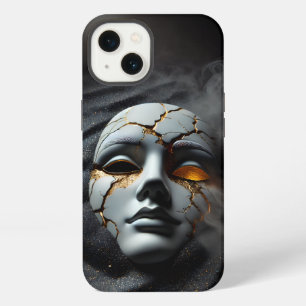 Funda dura para iPhone 13 con máscara de porcelana