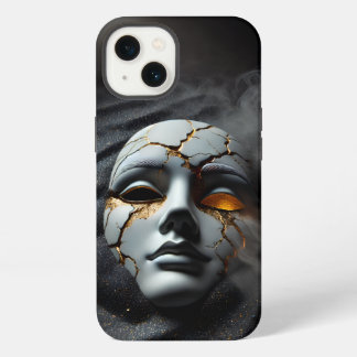Funda dura para iPhone 13 con máscara de porcelana