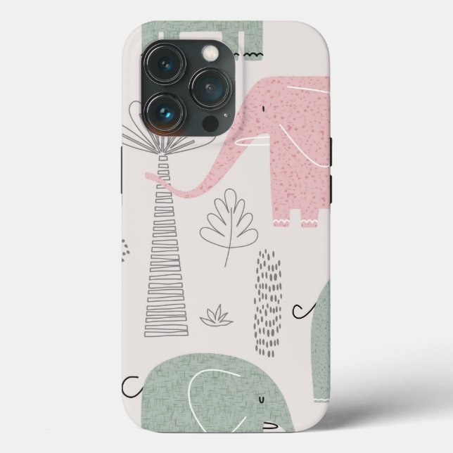 Funda duro de elefante moderno negro rosado de mod (Reverso )