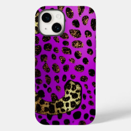 Funda duro de iPhone Mate Purpurina de leopardo mo