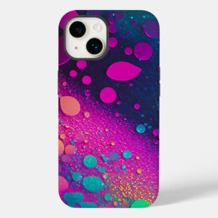 Funda duro de iPhone Mate Purpurina Magenta Aqua