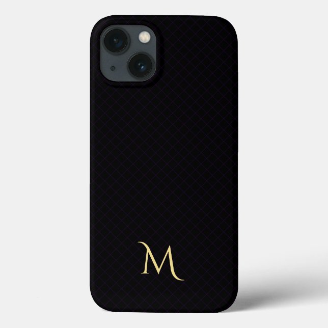 Funda duro para iPad monograma moderno con patrón  (Reverso)