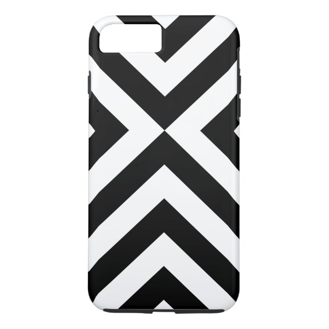 Funda duro para iPhone 8/7 Plus Chevrons blanco y  (Reverso)