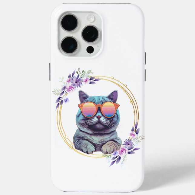 Funda elegante del teléfono del gato con acentos f (Reverso )