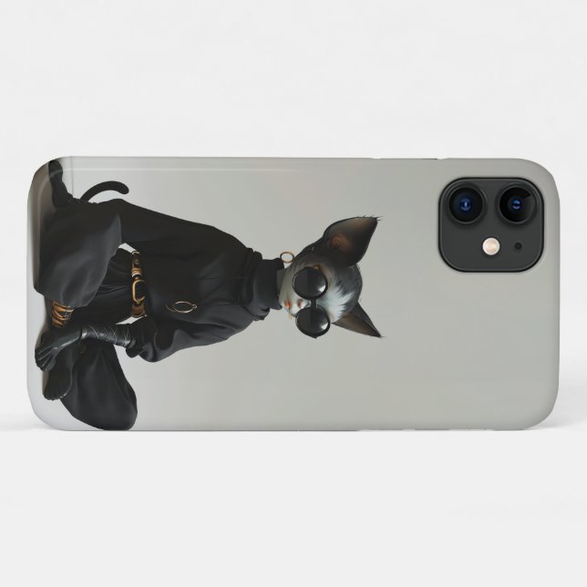 Funda elegante para iPhone 11 de diseño de gato (Reverso (horizontal))