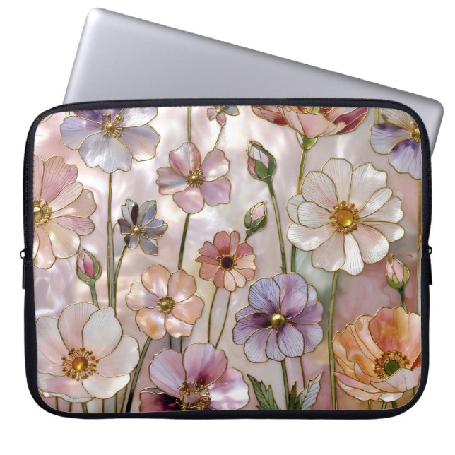 Funda elegante para portátil con flores botánicas (Frente)