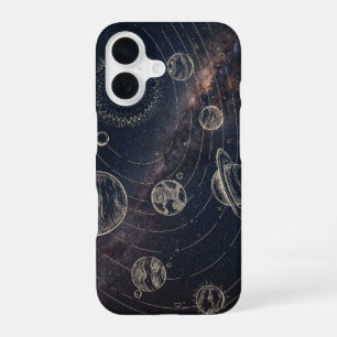 Funda espacial para iPhone 16 – Arte de planetas y
