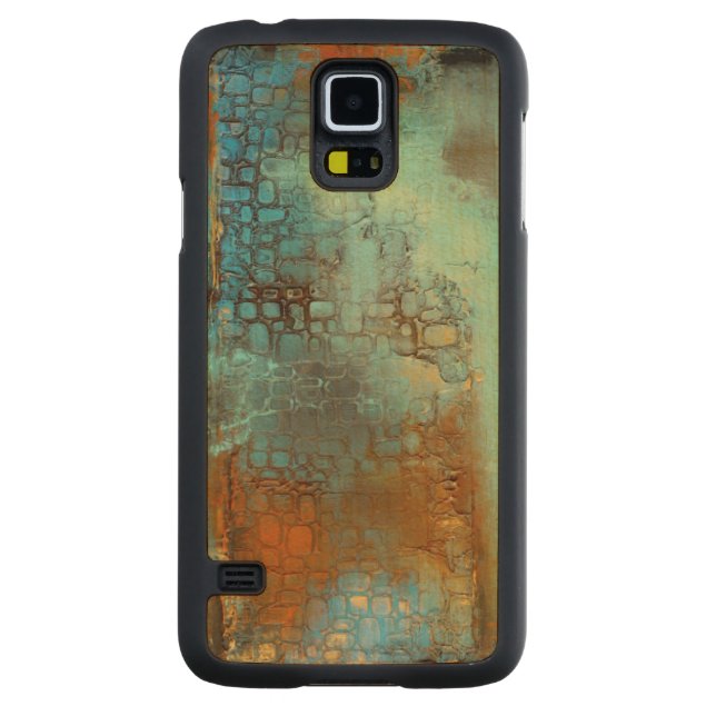 Funda Fina De Arce Para Galaxy S5 De Carved Azul (Reverso)