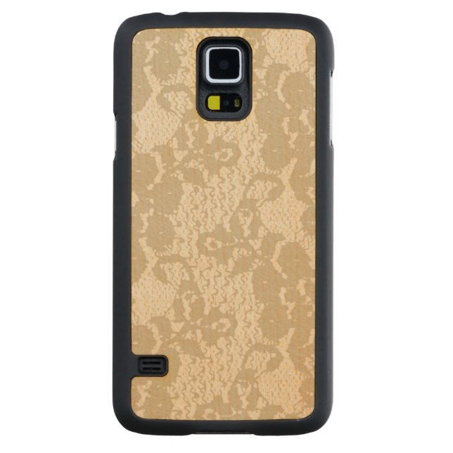 Funda Fina De Arce Para Galaxy S5 De Carved Cordón beige (Reverso)